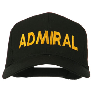 e4Hats.com Admiral embroidered cap front crown detail enhances nautical style