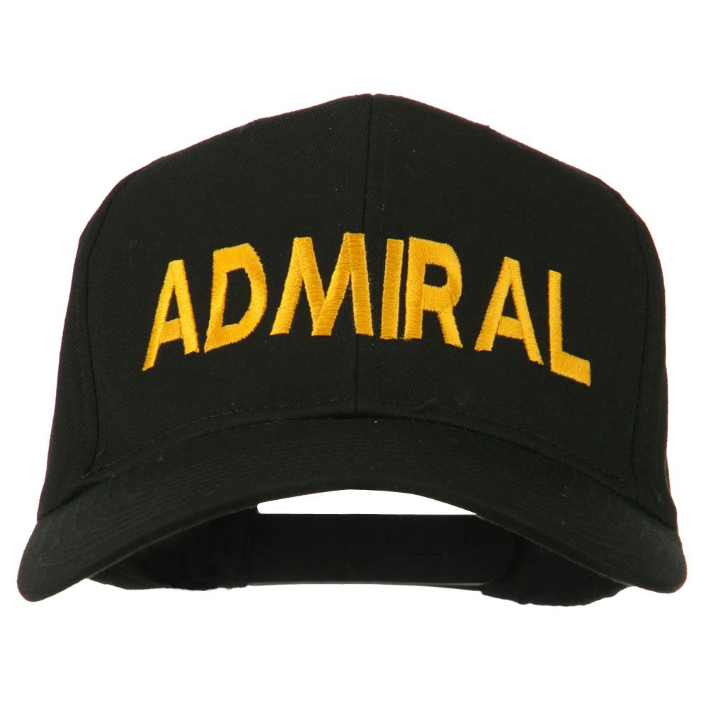 e4Hats.com Admiral embroidered cap front crown detail enhances nautical style