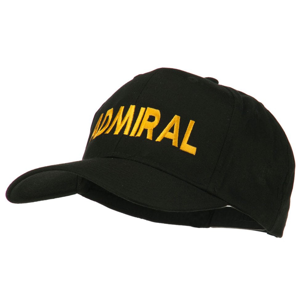 e4Hats.com Admiral embroidery close-up shows quality stitching and bold design