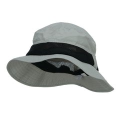 e4Hats.com Big Size Talson UV Bucket Hat with Side Mesh Grey front view for optimal airflow