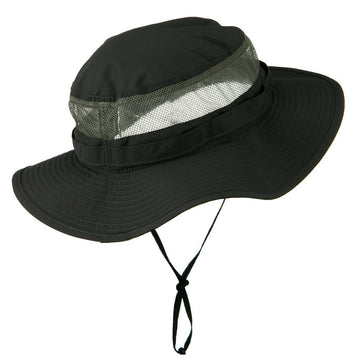 e4Hats.com big size Taslon UV bucket hat charcoal 3-inch brim shade