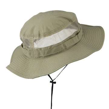 e4Hats Taslon UV bucket hat Khaki crown ventilation for cooler comfort