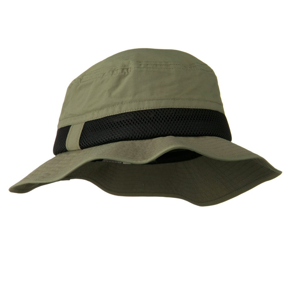 e4Hats Talson UV bucket hat olive, reinforced brim stitching