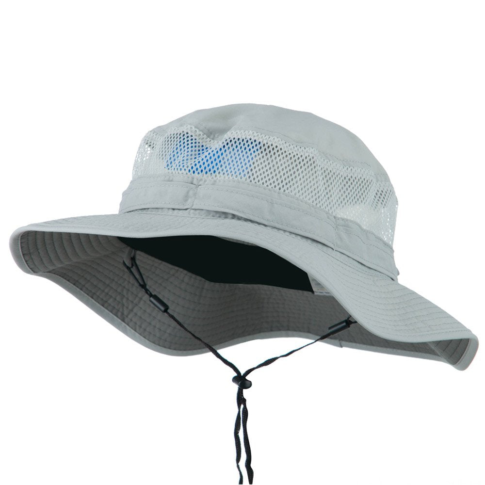 e4Hats Big Size Taslon UV Bucket Hat front view with breathable crown mesh.