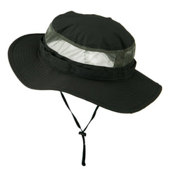 e4Hats charcoal Taslon UV bucket hat crown mesh ventilation for breathable comfort on hikes.