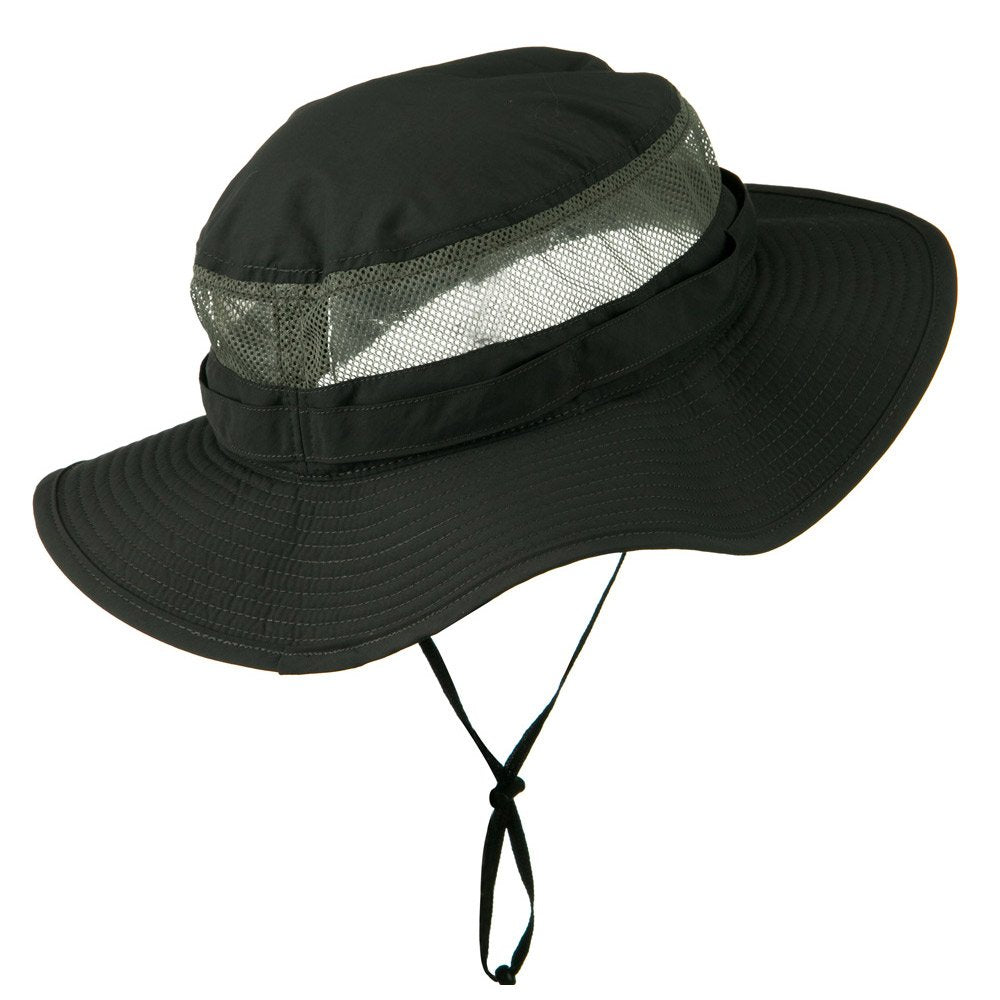 e4Hats charcoal Taslon UV bucket hat crushable design folds compactly for travel.