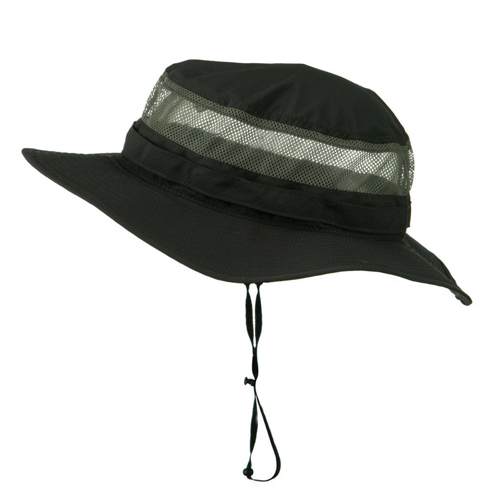 e4Hats charcoal Taslon UV bucket hat with wide brim for shade during sunny outings.