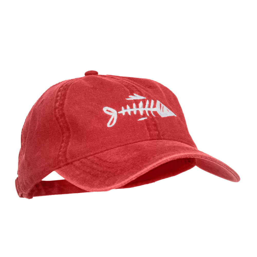 e4Hats Fish Bone Embroidered Cap logo detail highlighting front embroidery