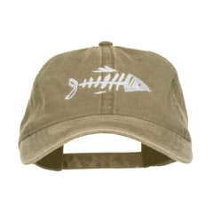 e4Hats fish bone embroidery front view for a unique fishing-inspired look
