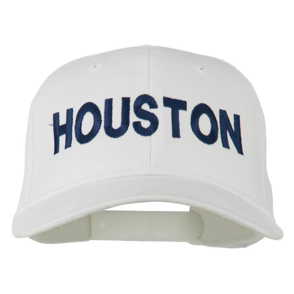 e4Hats Houston embroidered cap front view highlights bold crown embroidery for daily wear.