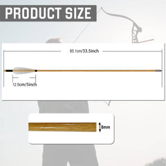 e5e10 33inch arrows with streamlined feather fletching enable precise longbow shooting.