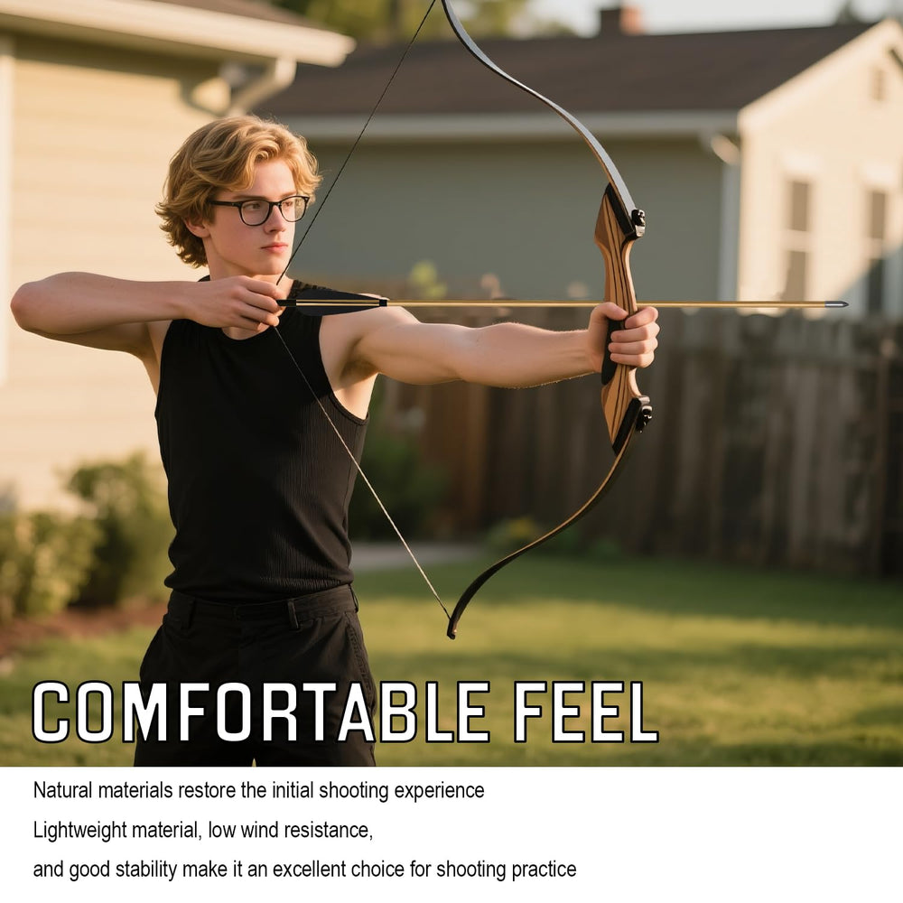 e5e10 33inch wooden arrows streamlined feather shape for stable flight.