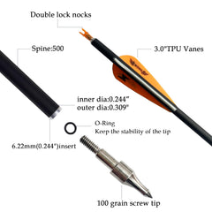 e5e10 arrow fletching orange white vanes ensuring stable flight