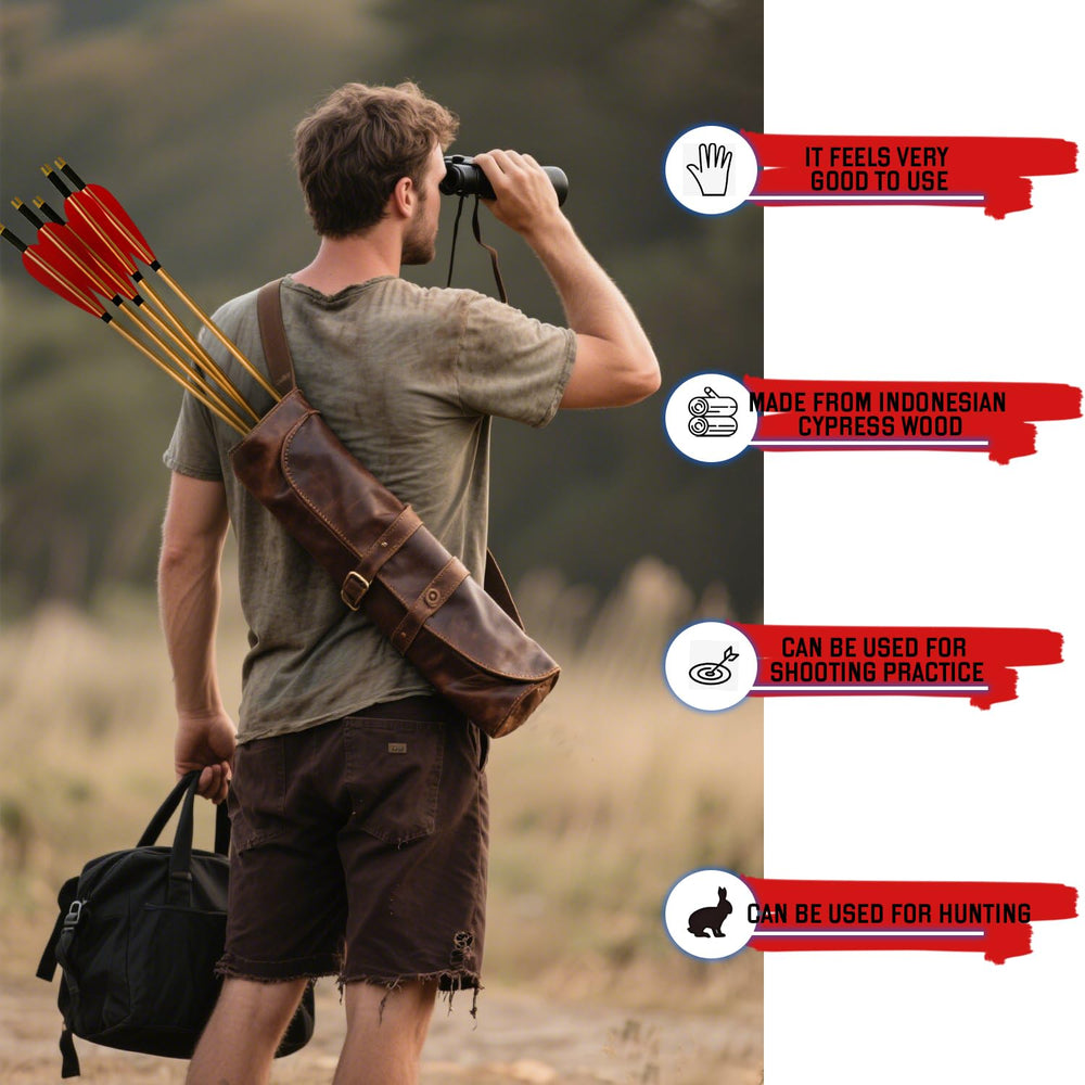 e5e10 wooden shaft arrows with 5/16 inch diameter for strong spine.