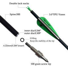 e5e10 carbon arrow removable tips close-up shows easy customization