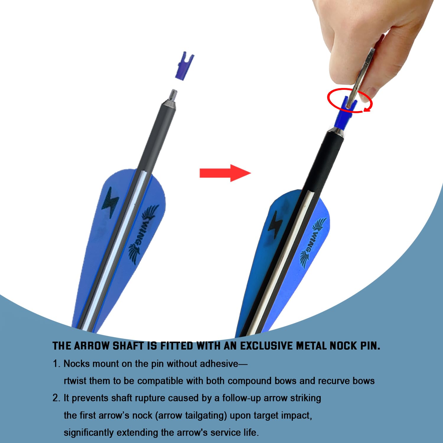 e5e10 carbon arrow removable tips allow on-the-fly configuration for practice.