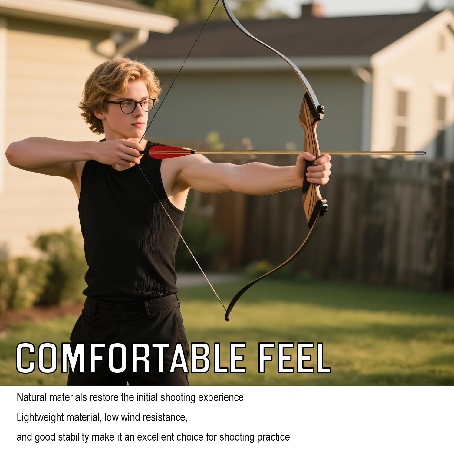 e5e10 arrows compatible with recurve and longbows for traditional archery.