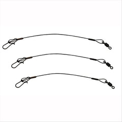 Eagle Claw 08012-001 steel leader in black, 6 inches, 20 lb test, three-pack for reliable line connections.