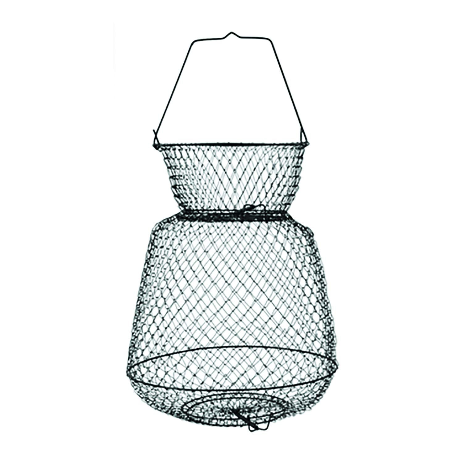 Eagle Claw fish basket shows a durable design for safe catch storage at dock