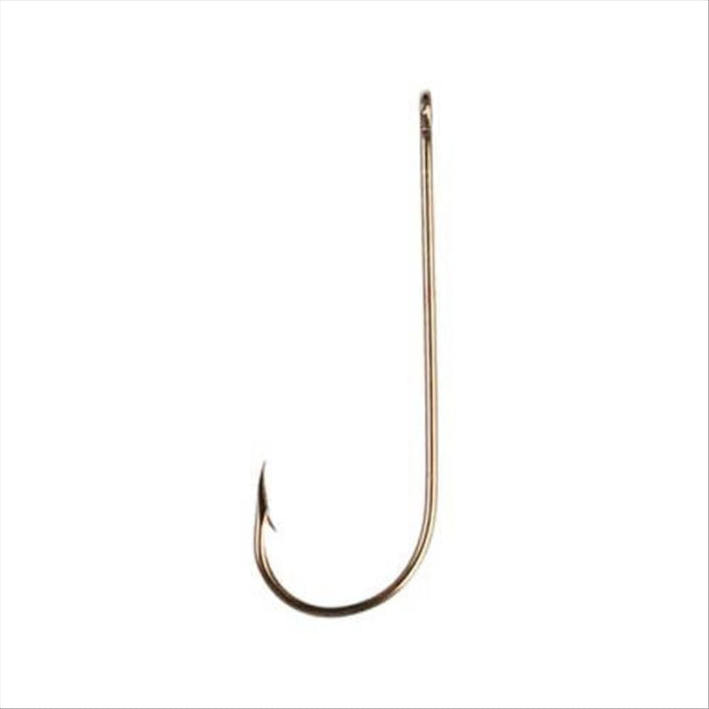 Eagle Claw 214EL-1 Aberdeen hook in bronze reduces glare for light-tackle use.