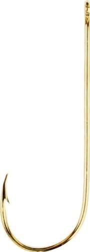 Eagle Claw Aberdeen light wire non-offset gold hook 3-0 for live bait and soft plastics.