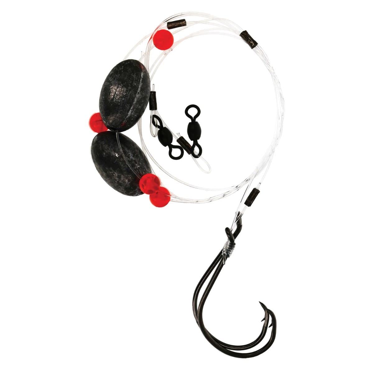Eagle Claw Catfish Ready Rig in water showing line and hook for improved presentation.