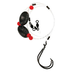 Eagle Claw Catfish Ready Rig in water showing line and hook for improved presentation.