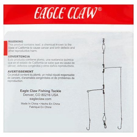 Eagle Claw Crappie RIG-1 dimensions highlight compact packaging for easy bring-along.