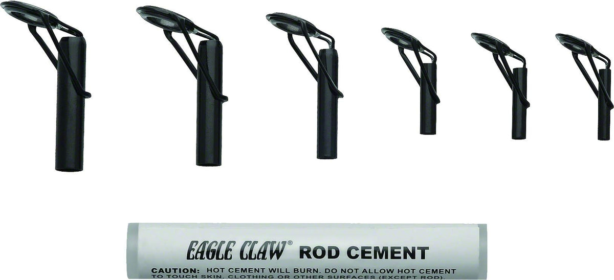 Eagle Claw heavy-duty rod tip repair kit for quick field repairs of fishing rods.