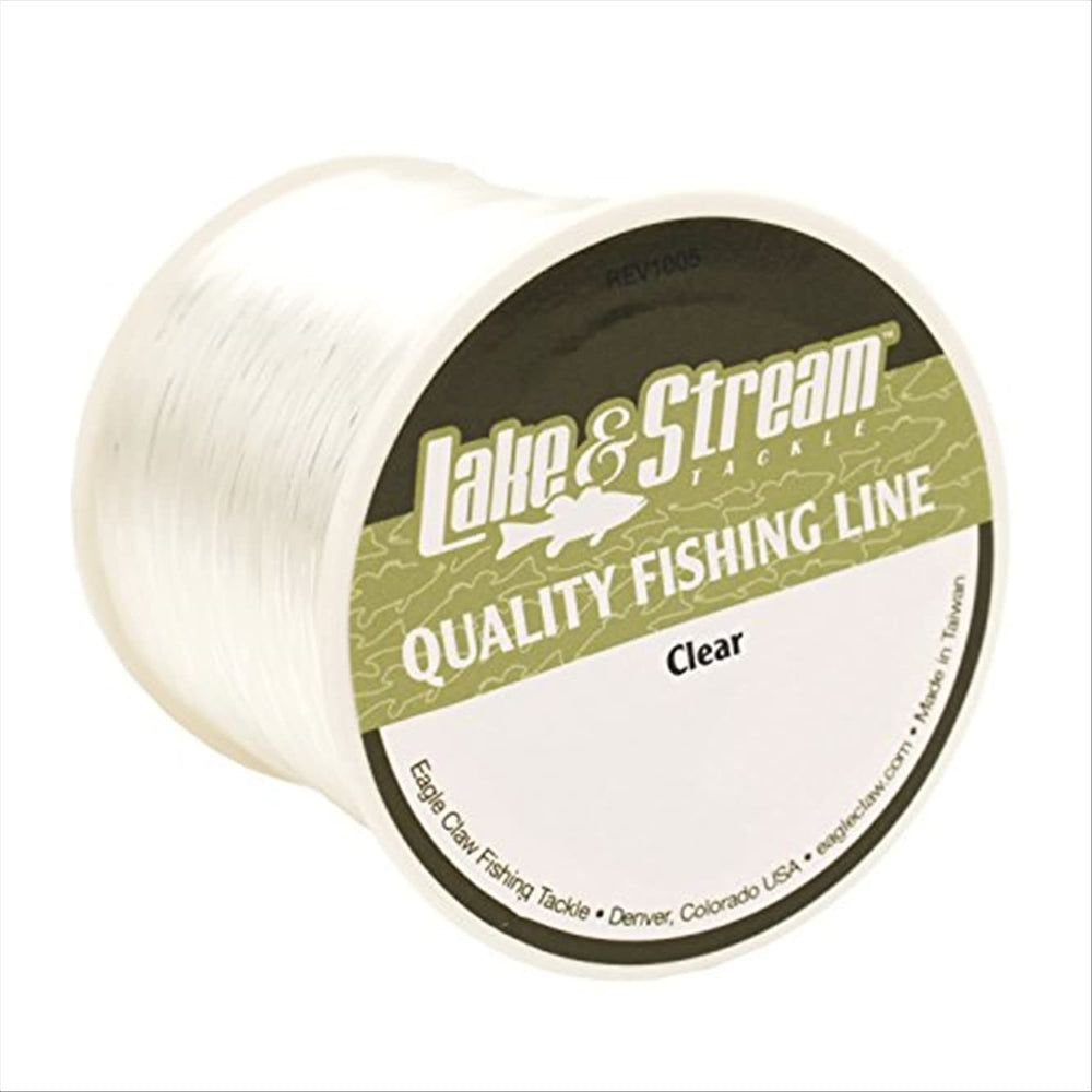 Eagle Claw Lake and Stream Mono Line, 800 yd, 6 lb, clear for freshwater fishing.