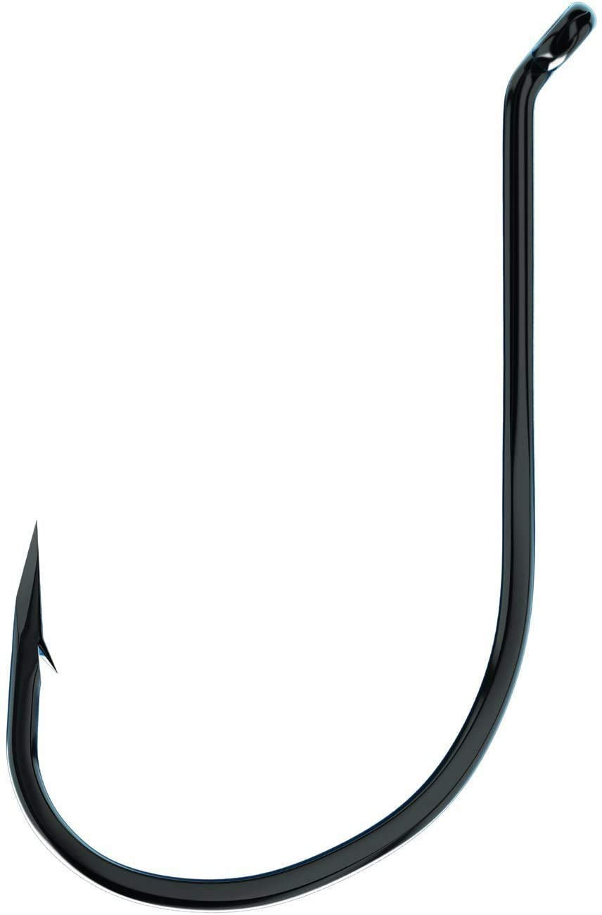 Eagle Claw Lazer Sharp long-shank octopus hook with platinum black finish for multi-species fishing.