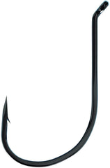 Eagle Claw Lazer Sharp long-shank octopus hook with platinum black finish for multi-species fishing.