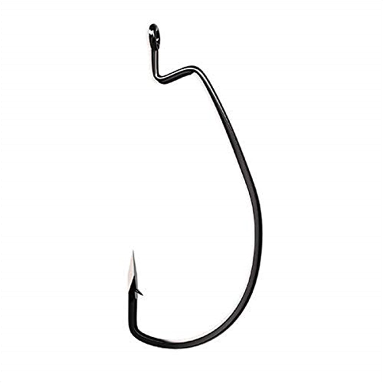 Eagle Claw Lazer Trokar Magworm hook 3/0 in black chrome ready for fast penetration and strong holds.