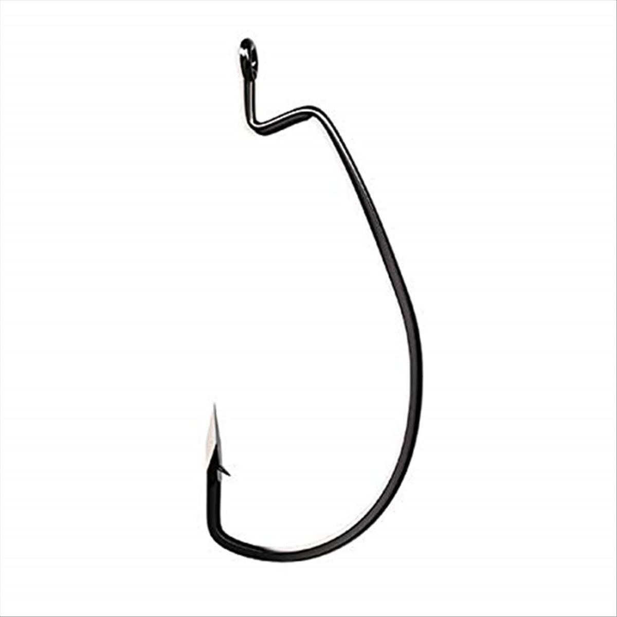 Eagle Claw Lazer Trokar Magworm hook 3/0 in black chrome ready for fast penetration and strong holds.