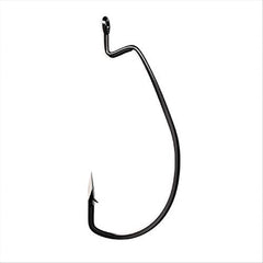 Eagle Claw Lazer Trokar Magworm hook 3/0 in black chrome ready for fast penetration and strong holds.