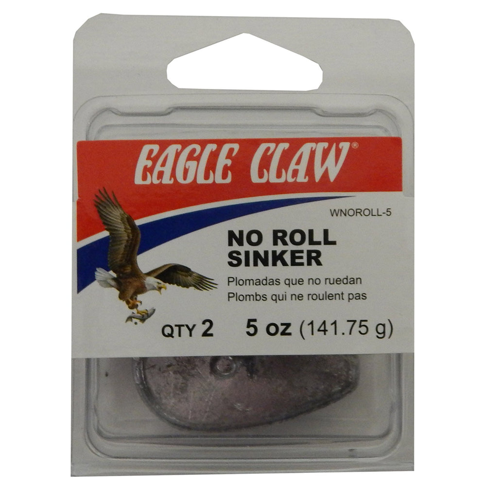 Eagle Claw Lead No Roll Sinker 5oz provides steady depth control for freshwater fishing.