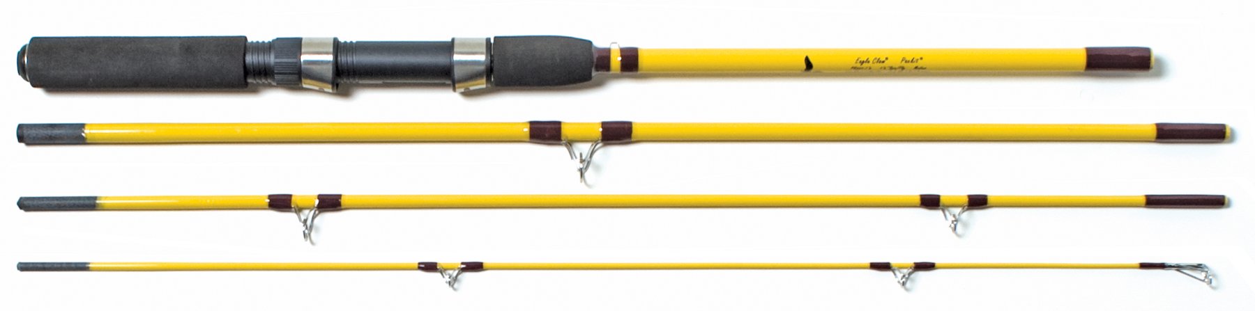 Eagle Claw Pack-It Spin-Fly 4-piece rod, 7ft 6in, glass blank, travel-ready and versatile