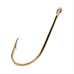 Eagle Claw plain shank DE offset bronze 4/0 hook for reliable freshwater and saltwater fishing.