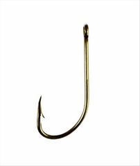 Eagle Claw bronze plain shank offset hook, size 10, versatile for freshwater and saltwater fishing.