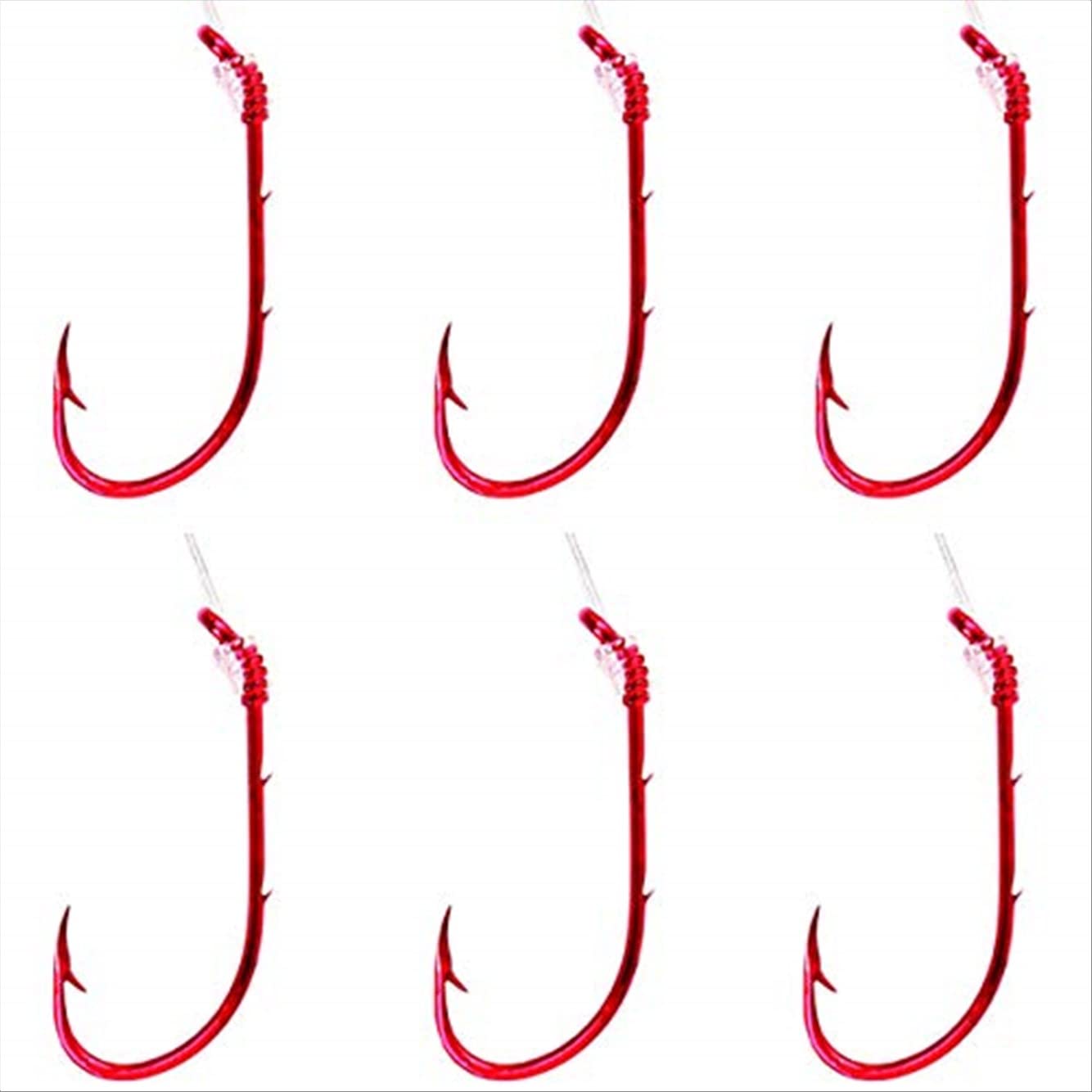 Eagle Claw snelled hook red size 10 for reliable freshwater and saltwater fishing
