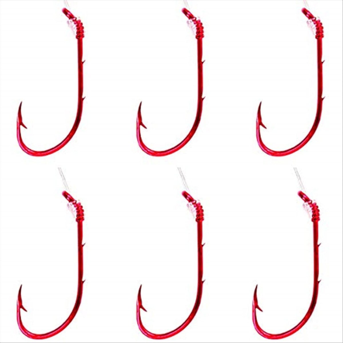 Eagle Claw snelled hook red size 10 for reliable freshwater and saltwater fishing