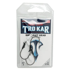 Eagle Claw TKSB116W-4/0 swimbait head white, molded bait keeper detail for secure setup.