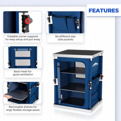 Sturdy aluminum frame construction of the EAGLE PEAK folding table.