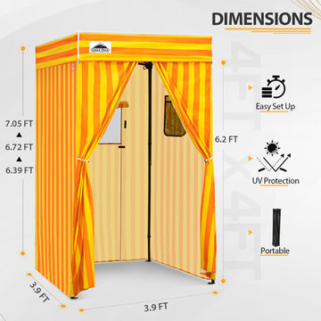 Eagle Peak changing room entrance with easy access zipper for wardrobe changes