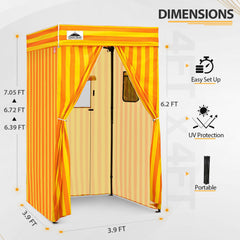 Eagle Peak changing room entrance with easy access zipper for wardrobe changes