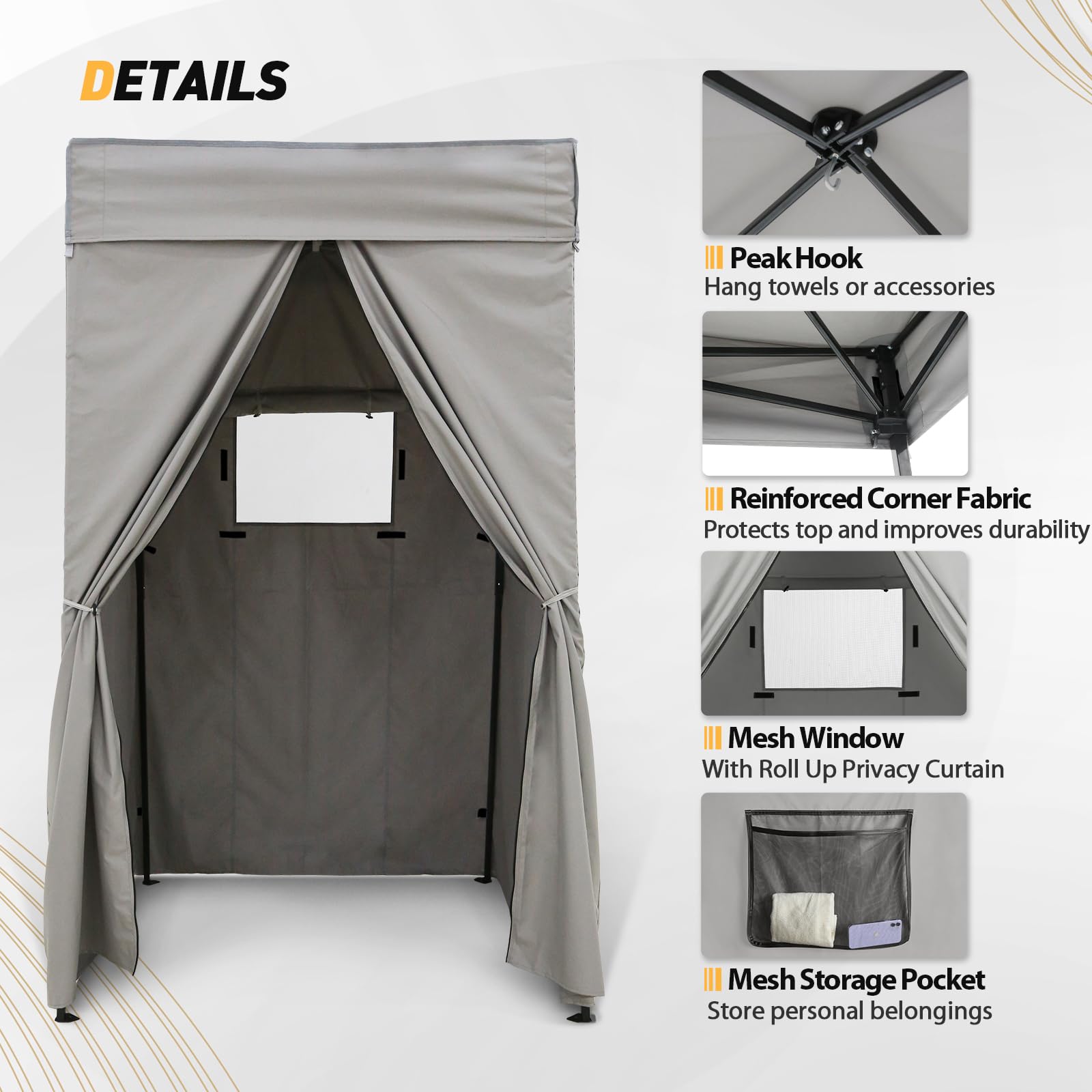 EAGLE PEAK Flex Compact 4x4 canopy entrance zipper for easy access.