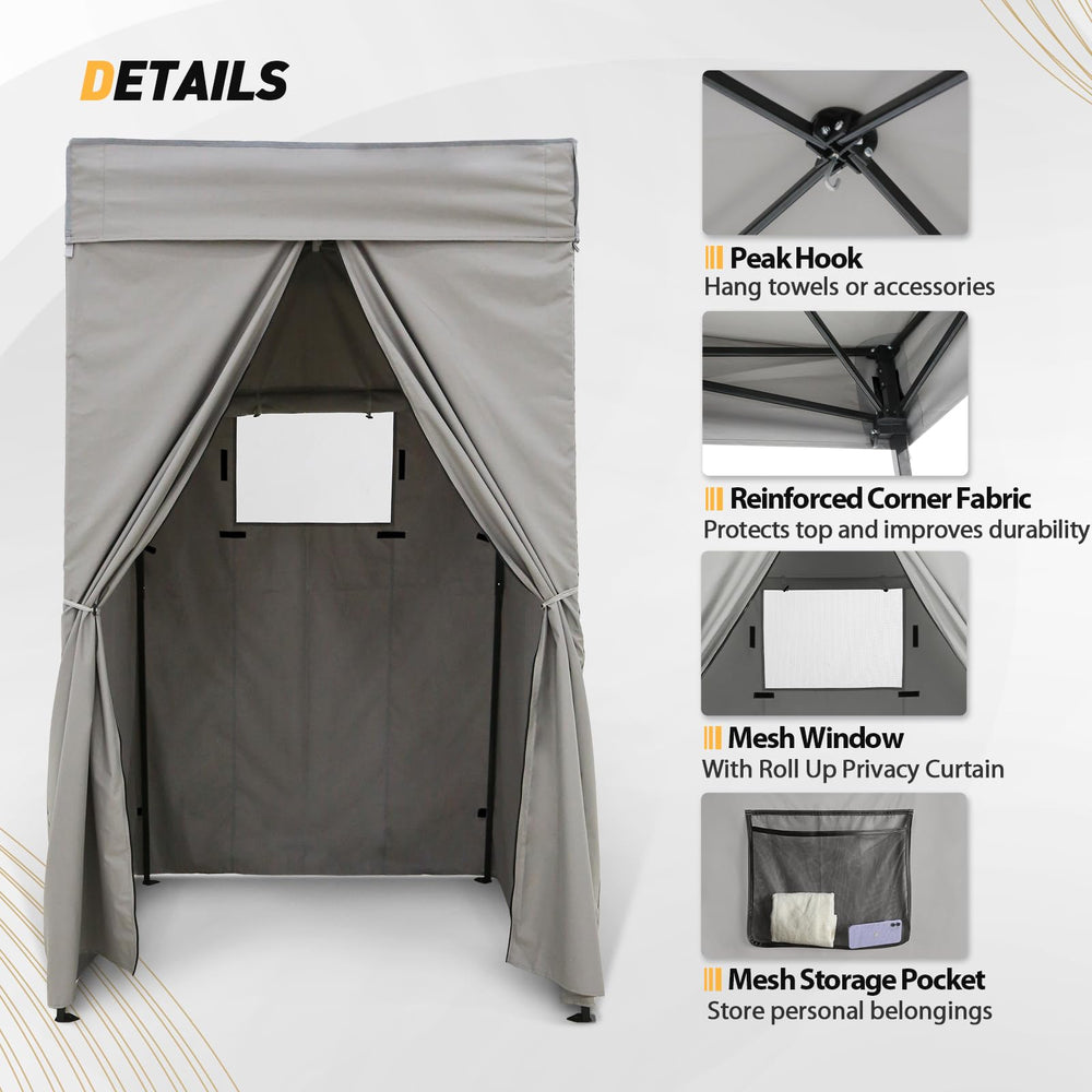EAGLE PEAK Flex Compact 4x4 canopy entrance zipper for easy access.