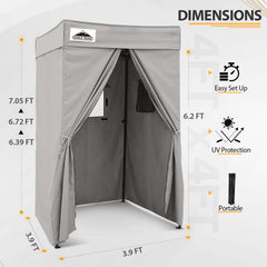 EAGLE PEAK Flex Compact 4x4 canopy sidewalls create privacy for changing.