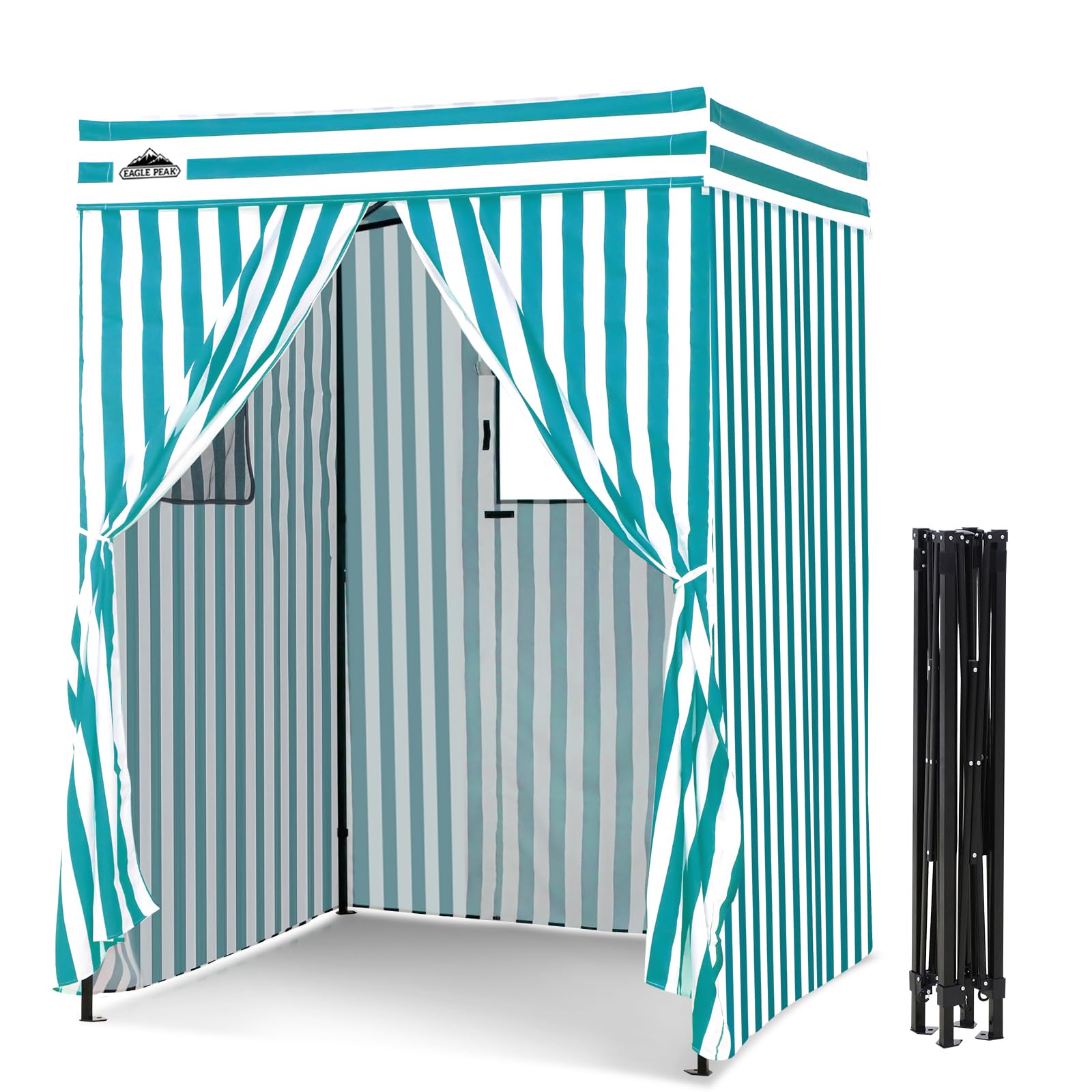 Eagle Peak Flex Compact 5x5 canopy setup showing quick pop-up for fast privacy.