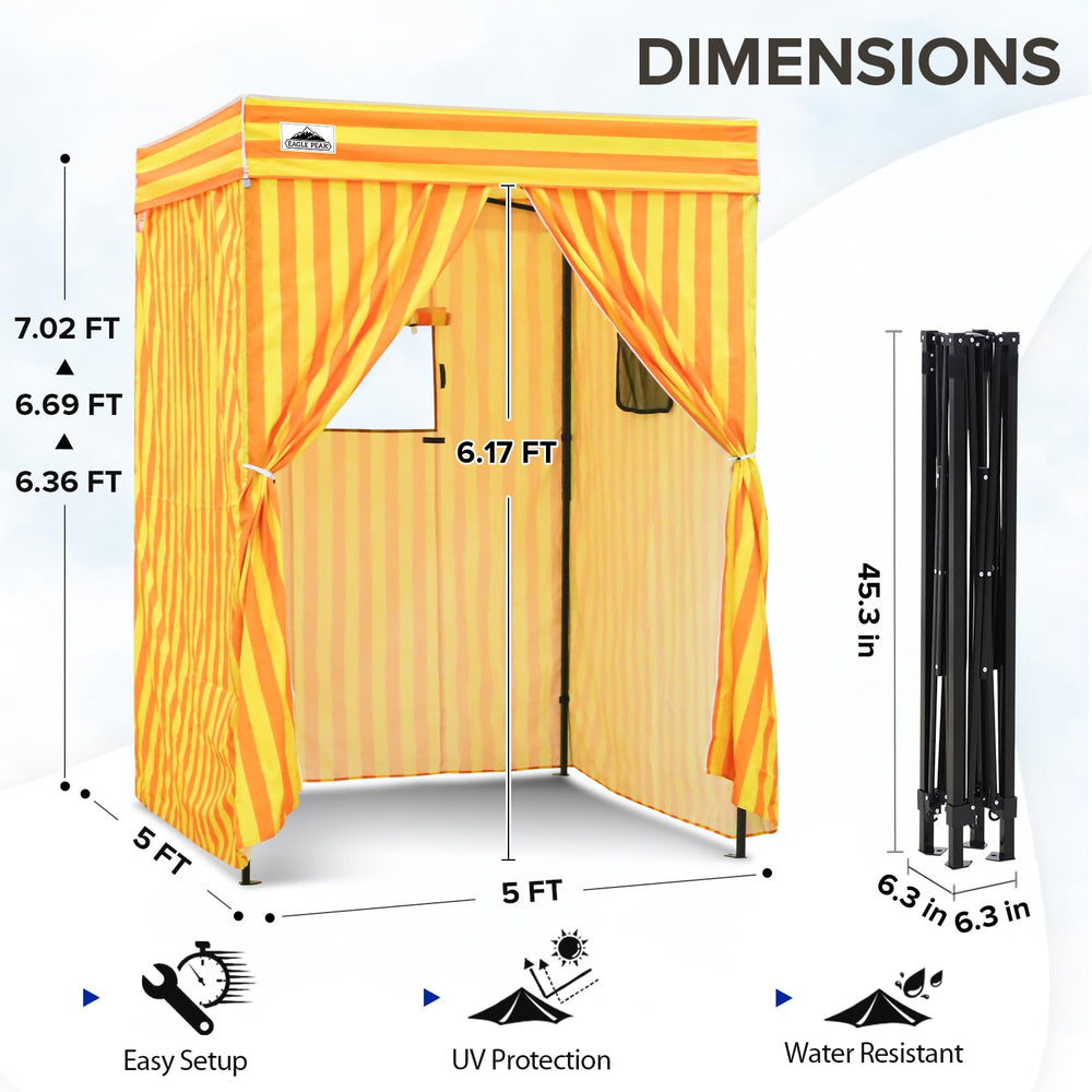 EAGLE PEAK Flex Compact 5x5 canopy folded with carry bag demonstrates easy transport.